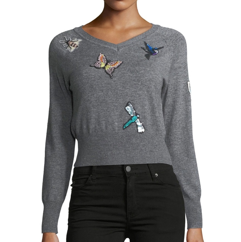 Cinq a Sept Embroidered fitted sweater